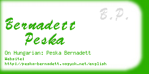 bernadett peska business card